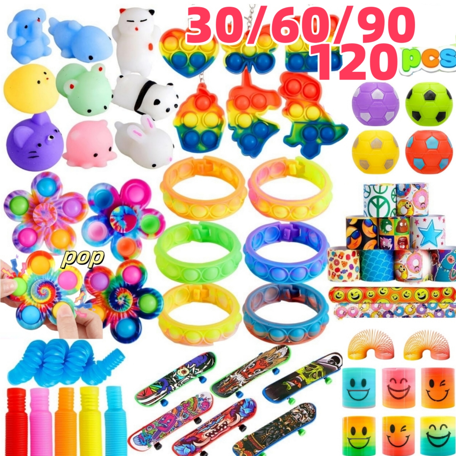 Kids Y Toys - Bulk Pack of 30-120 Popular Fidget