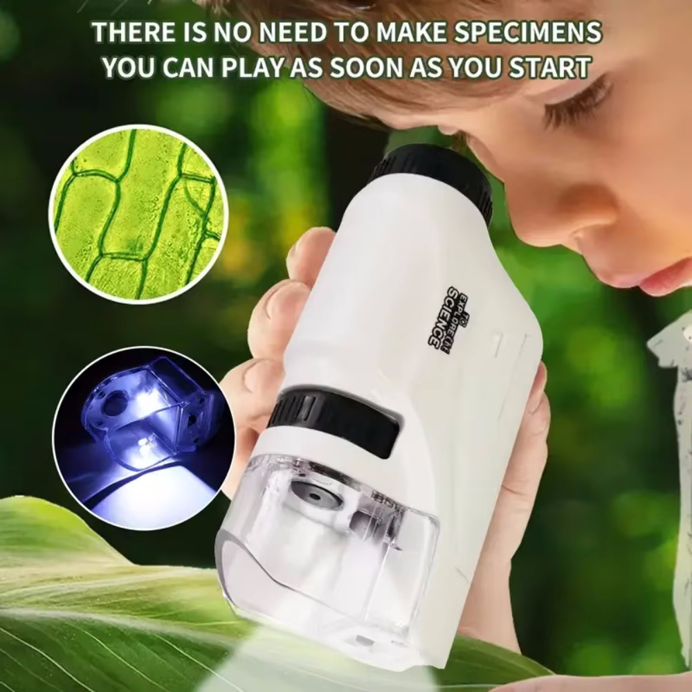 Microscope Kids Science - 60-120x Lab Mini Pocket Microscope Kit
