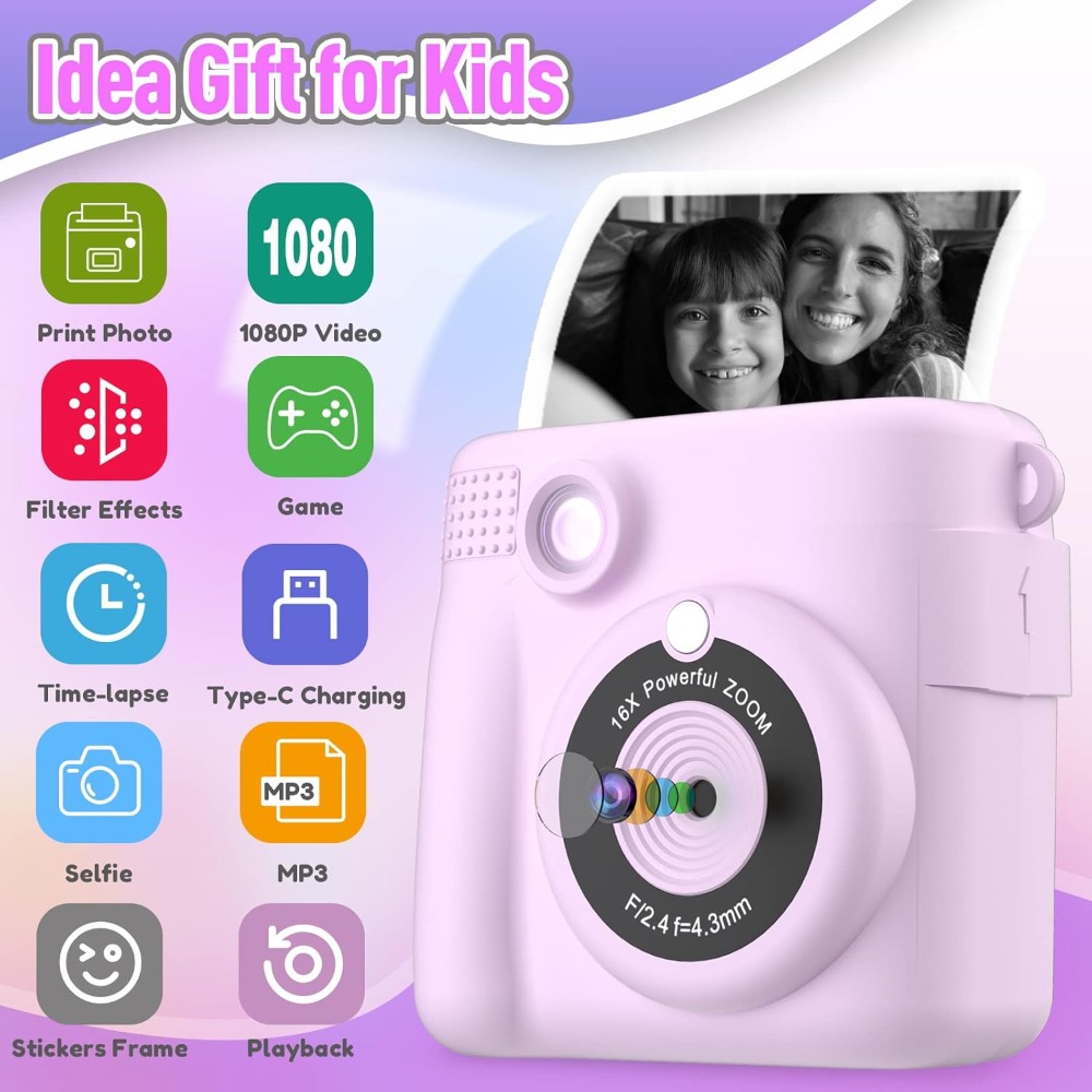 Instant Print Camera for Kids, - огляд і ціна Kids Toys 3 Year Old