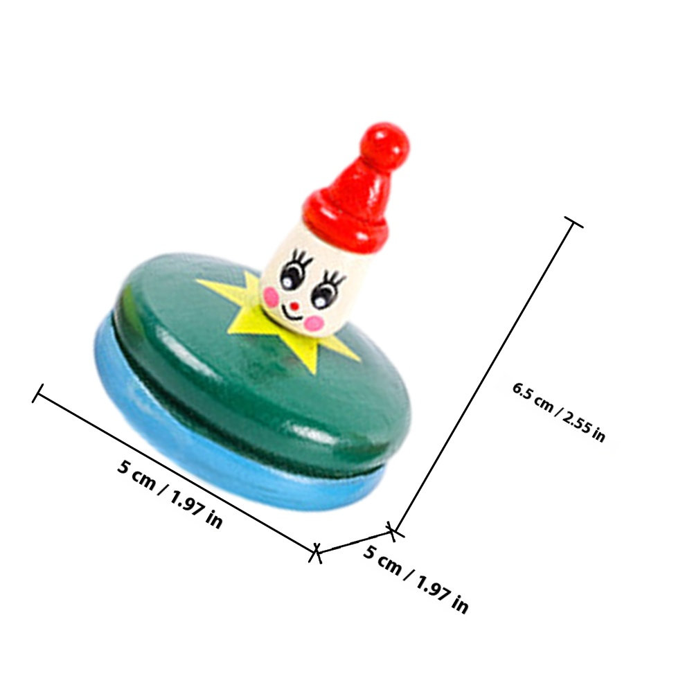 4Pcs Wooden Cartoon Gyroscopes - огляд і ціна Spin Top Gyro Toy