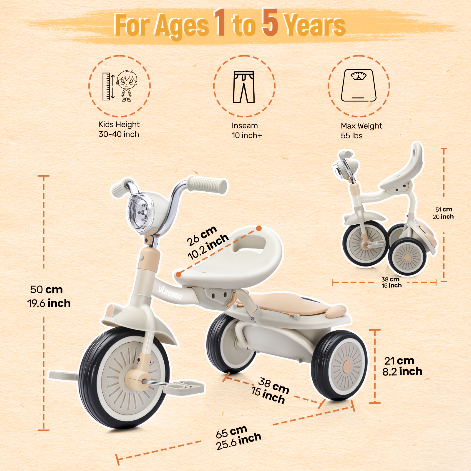 4-in-1 Kids Tricycle – 3-Wheel - огляд і ціна Kids Toys 3 Year Old